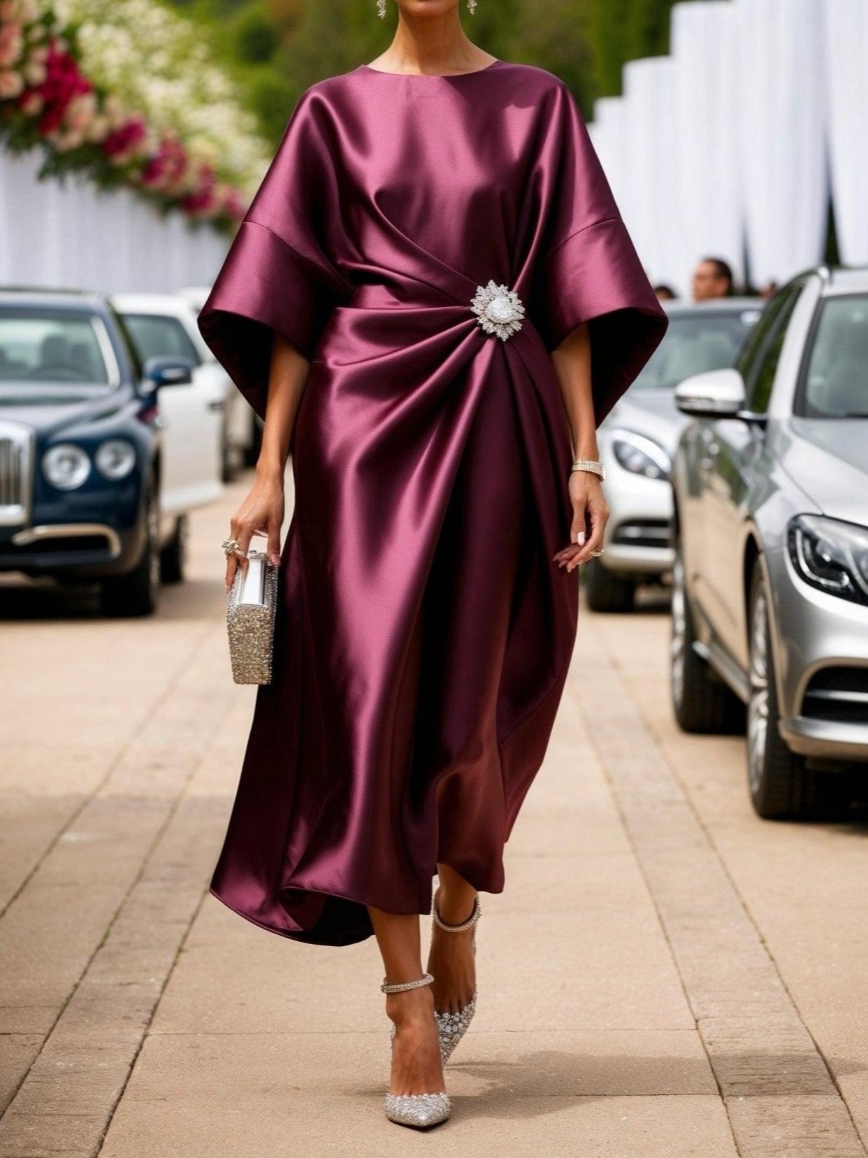 Alexia | Luxury Shiny Satin Maxi Dress