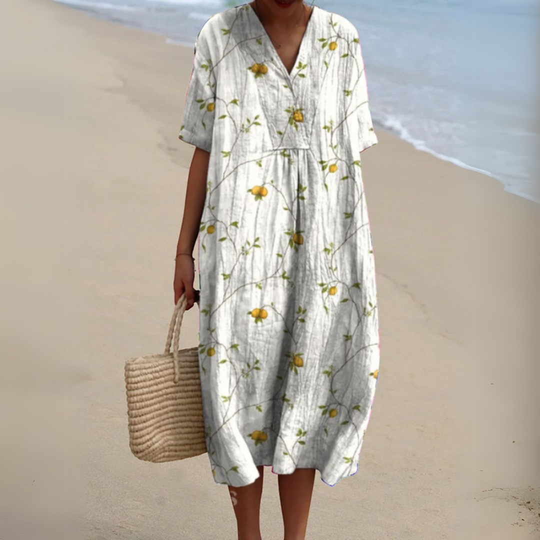Audrey - Elegant Floral Pattern Dress