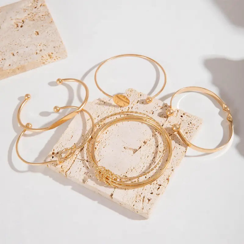 Elegance Knotted Bracelet Set | Gold