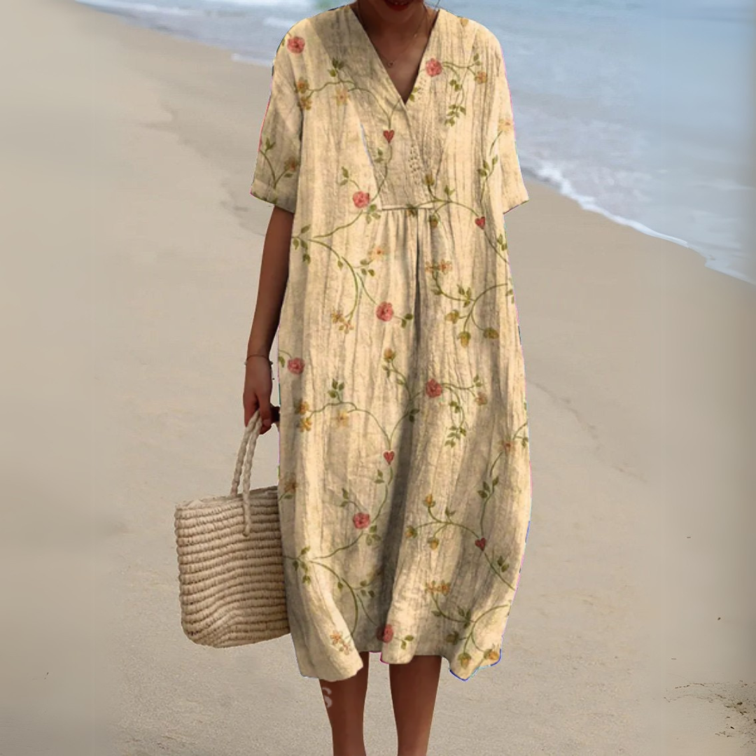 Audrey - Elegant Floral Pattern Dress