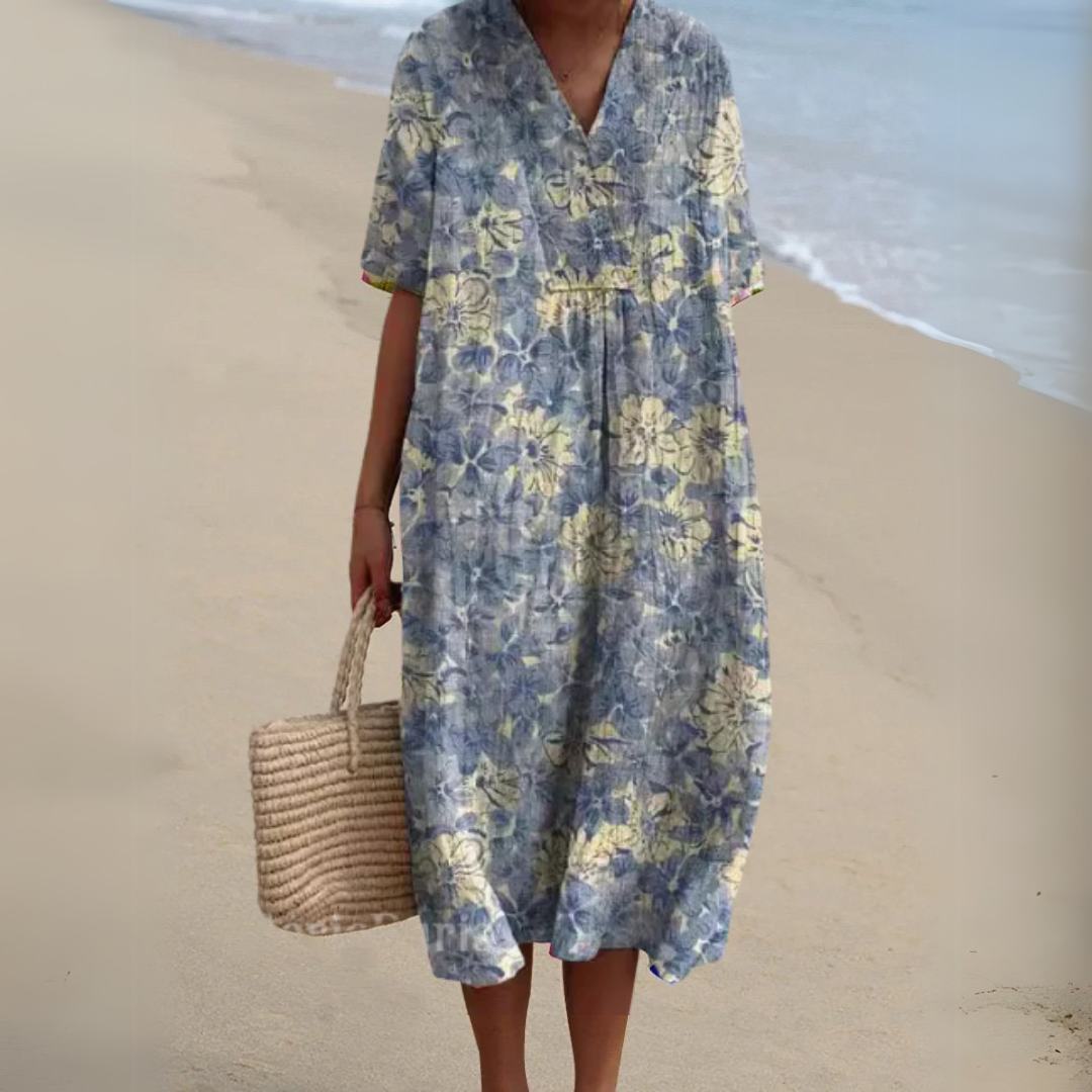 Audrey - Elegant Floral Pattern Dress