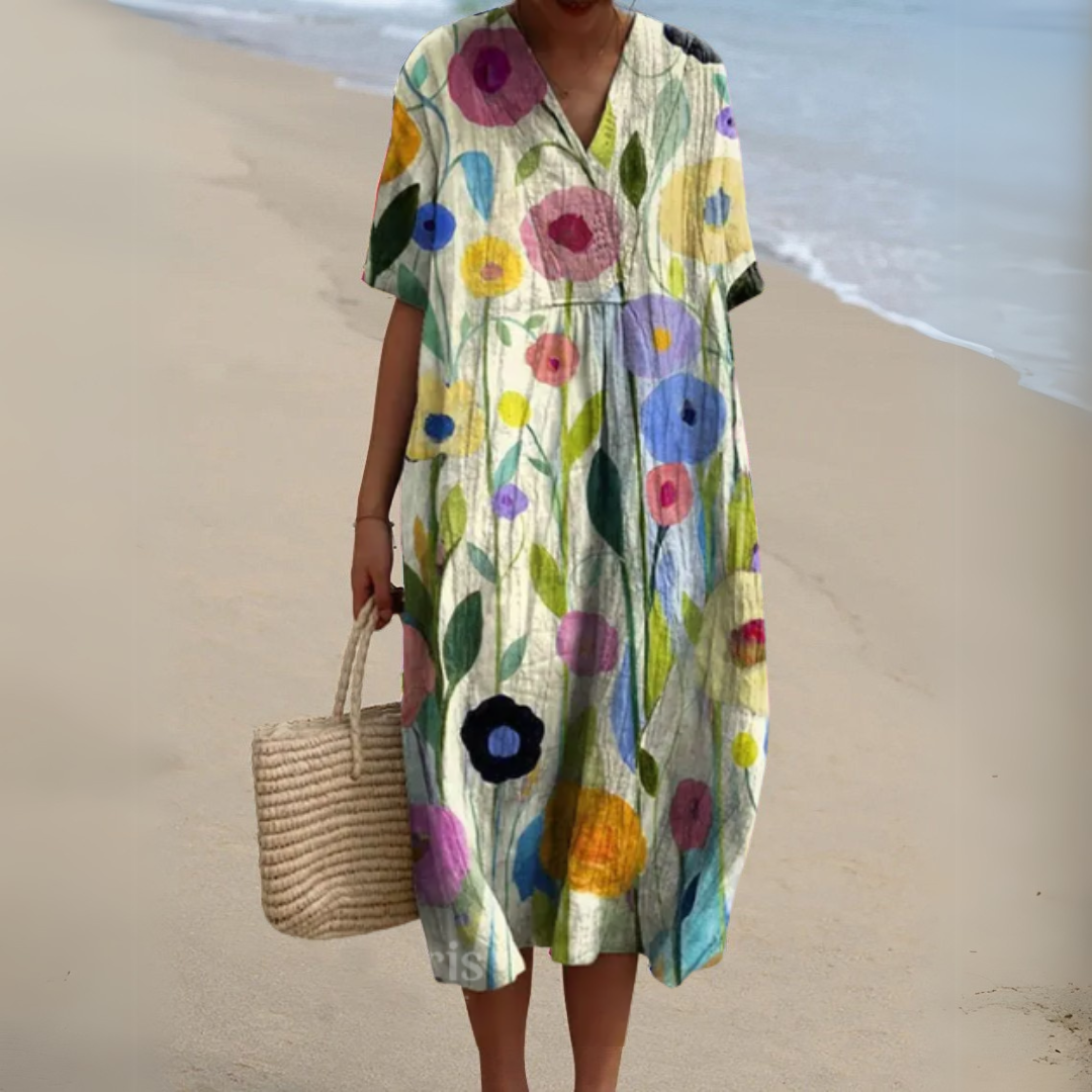Audrey - Elegant Floral Pattern Dress