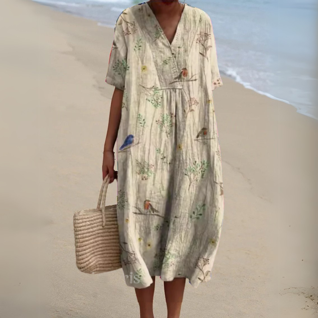 Audrey - Elegant Floral Pattern Dress