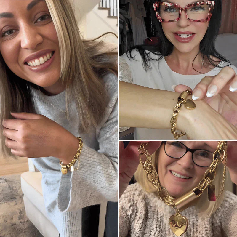 Chunky Heart Bracelet | Gold