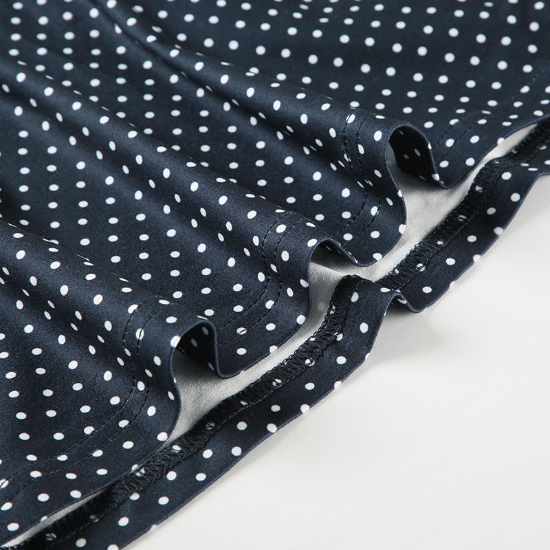 Women's Sleeveless Polka Dot Mini Dress with Fitted Waist