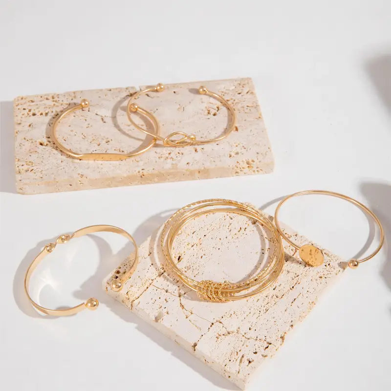 Elegance Knotted Bracelet Set | Gold