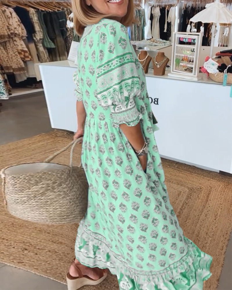 Mana | Stylish V-Neck Floral Dress
