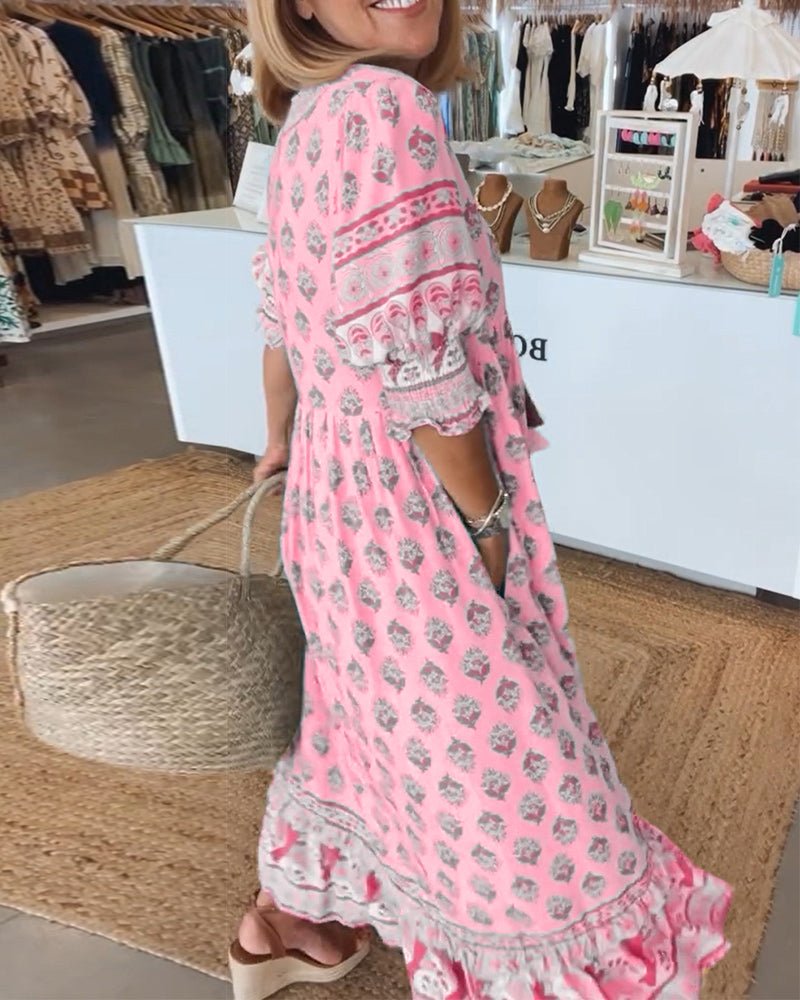 Mana | Stylish V-Neck Floral Dress