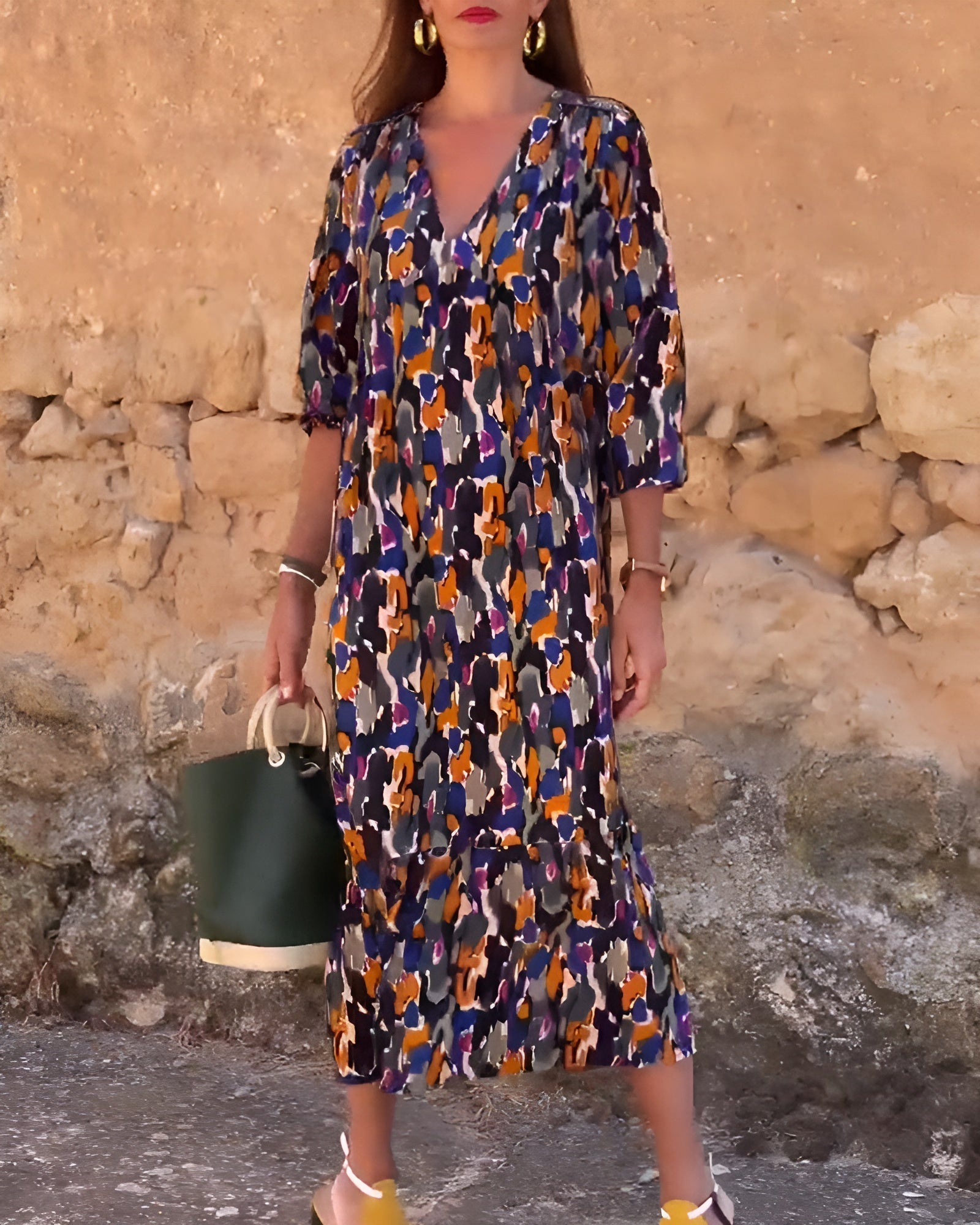 Natalia™ | V-Neck Retro Dress