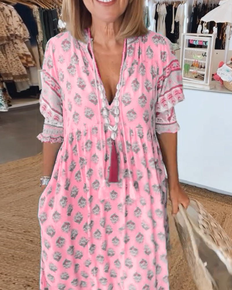 Mana | Stylish V-Neck Floral Dress