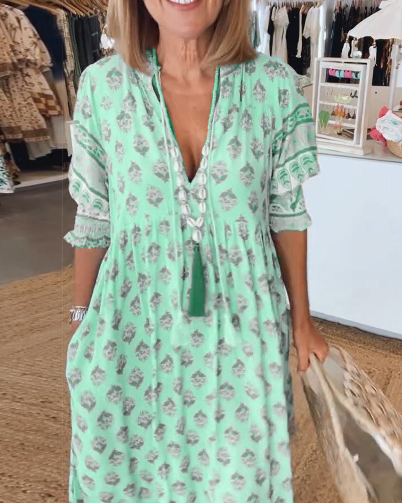 Mana | Stylish V-Neck Floral Dress