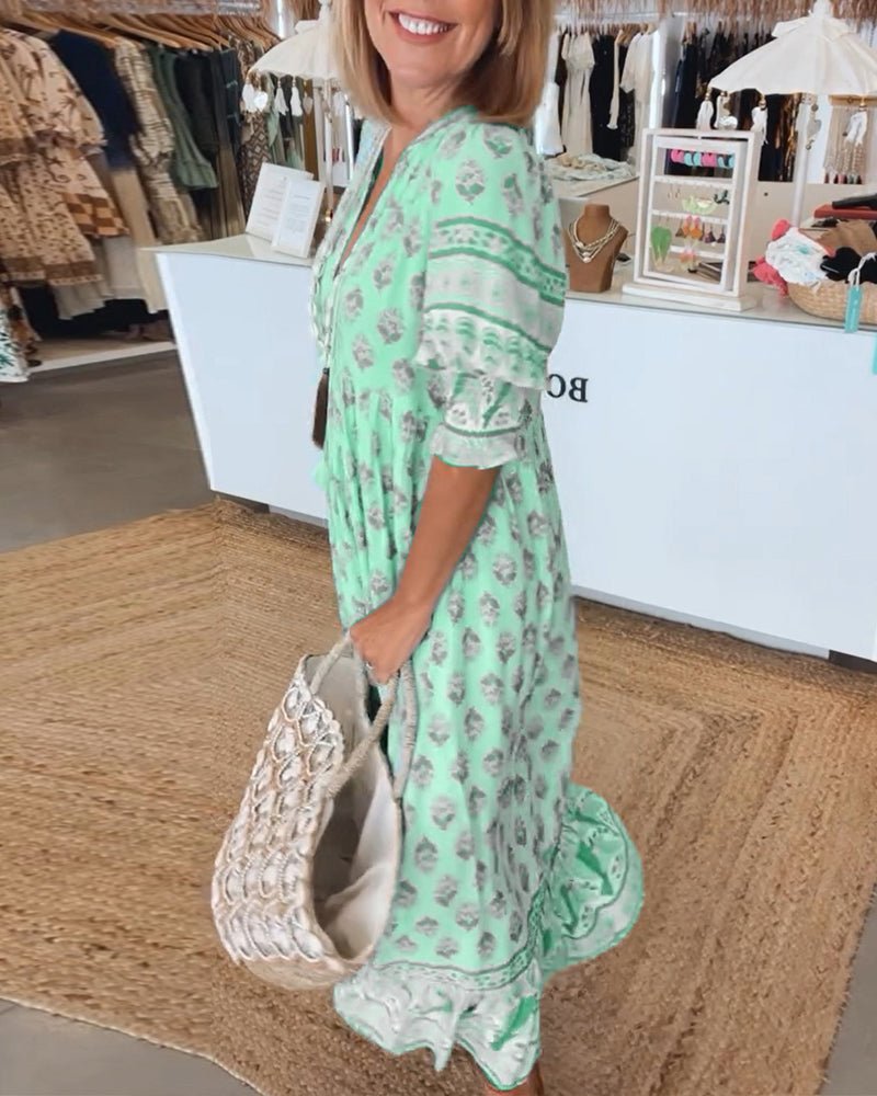 Mana | Stylish V-Neck Floral Dress