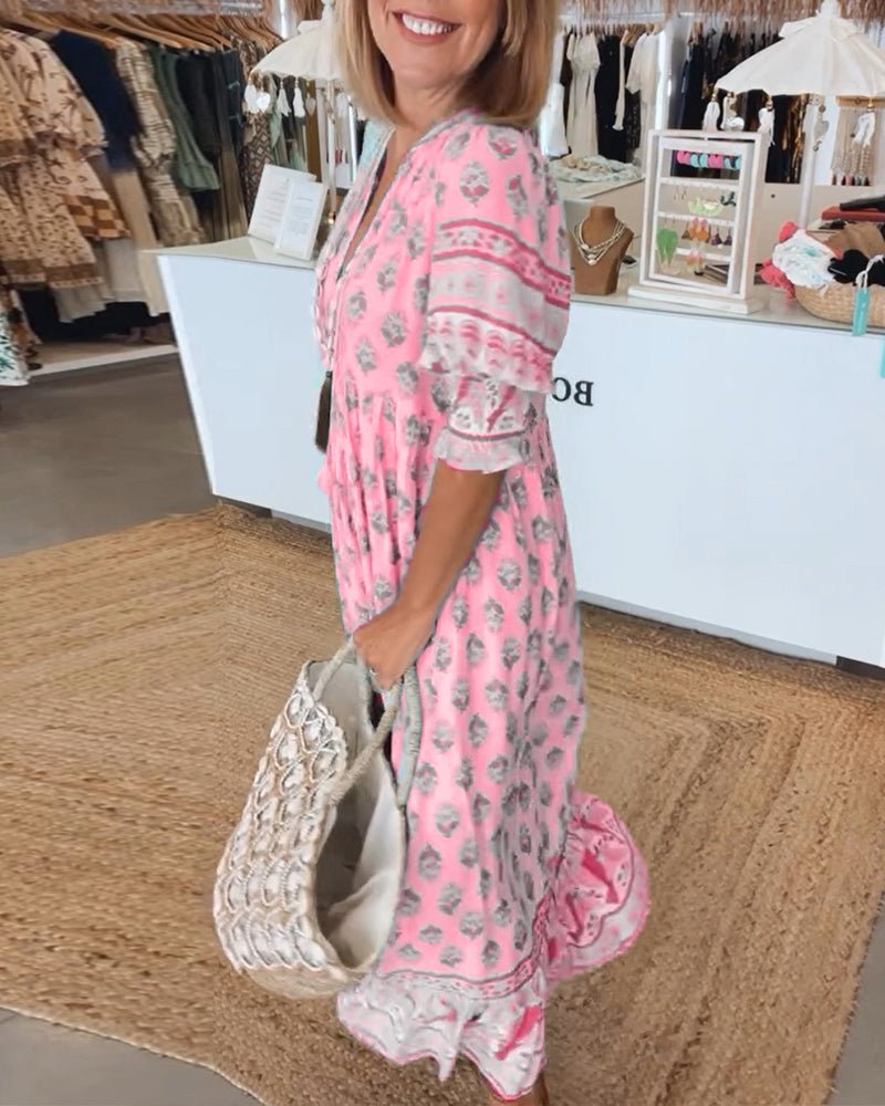 Mana | Stylish V-Neck Floral Dress