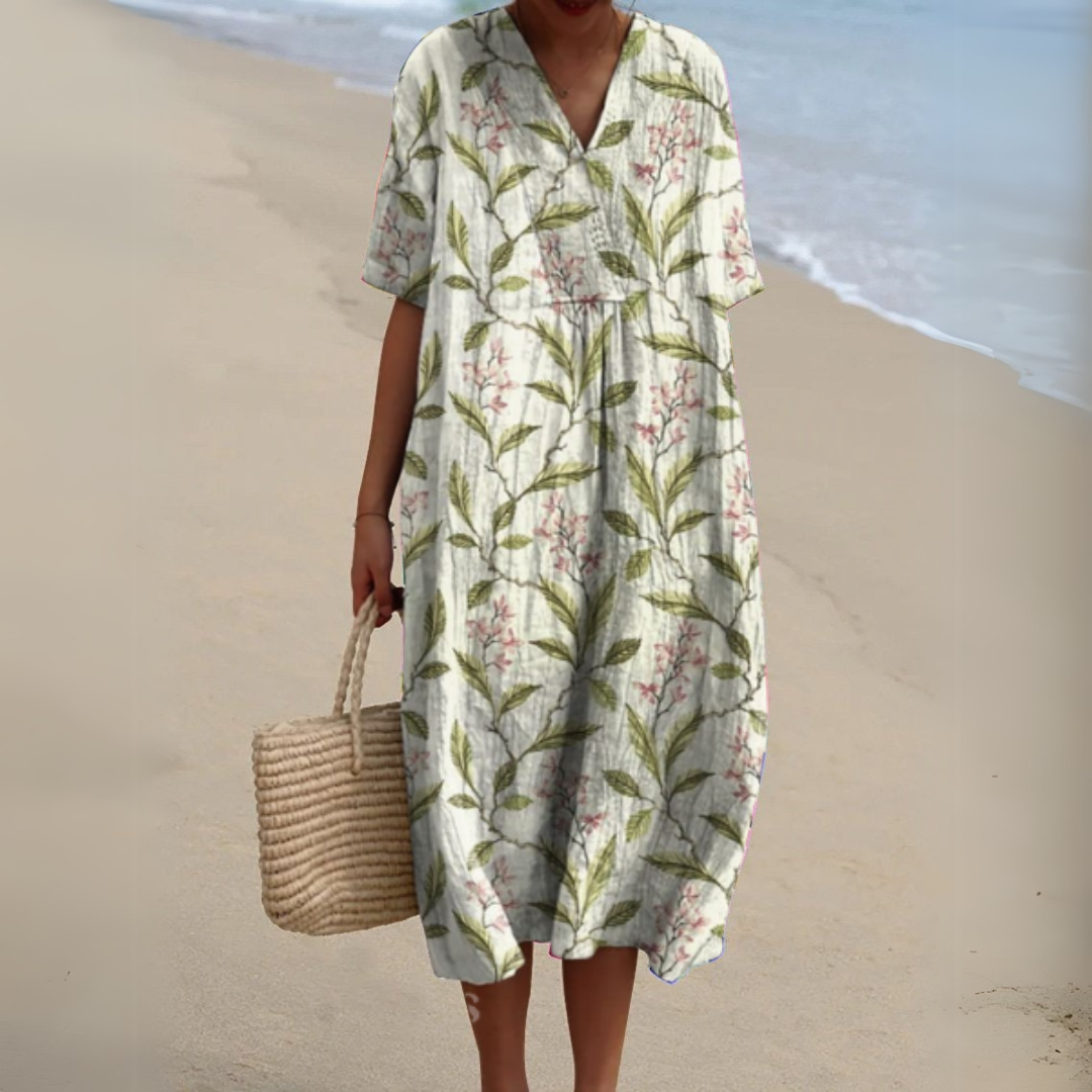 Audrey - Elegant Floral Pattern Dress