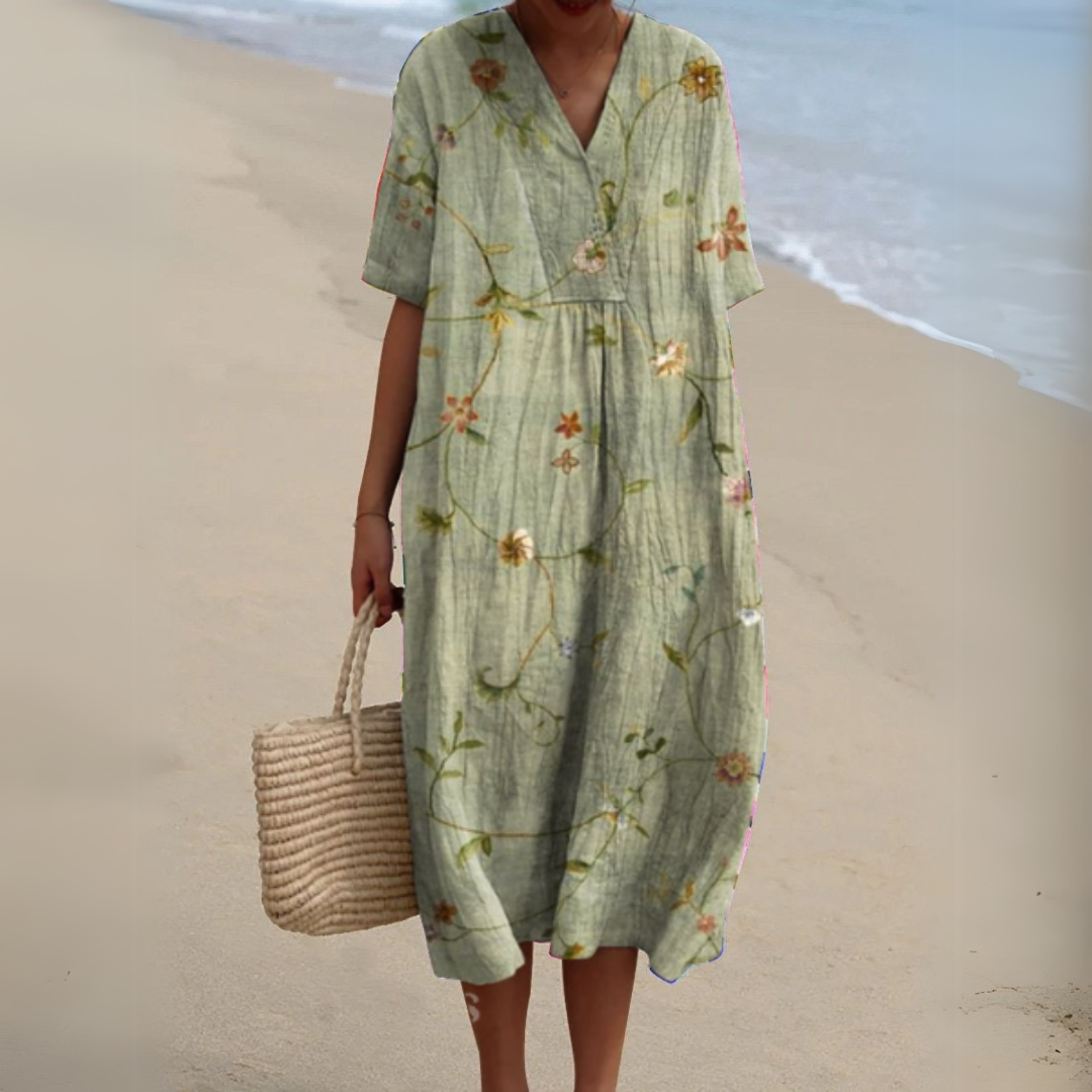 Audrey - Elegant Floral Pattern Dress
