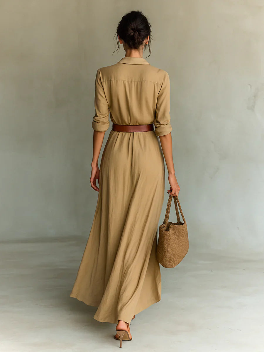 Rosa | Long flowing dress with belt