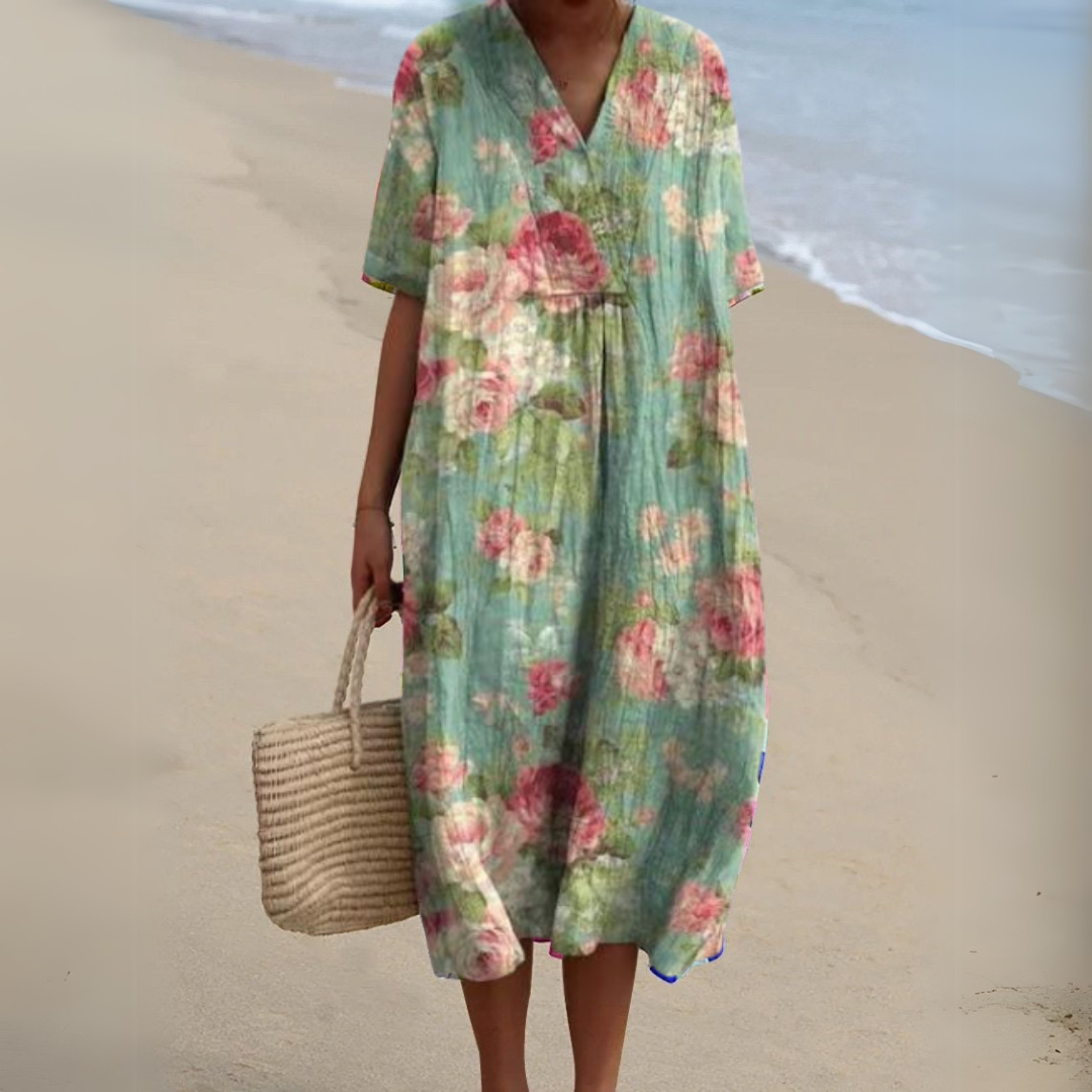 Audrey - Elegant Floral Pattern Dress