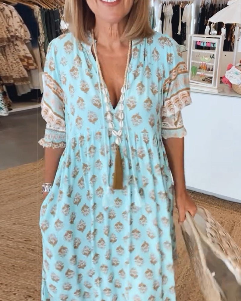Mana | Stylish V-Neck Floral Dress