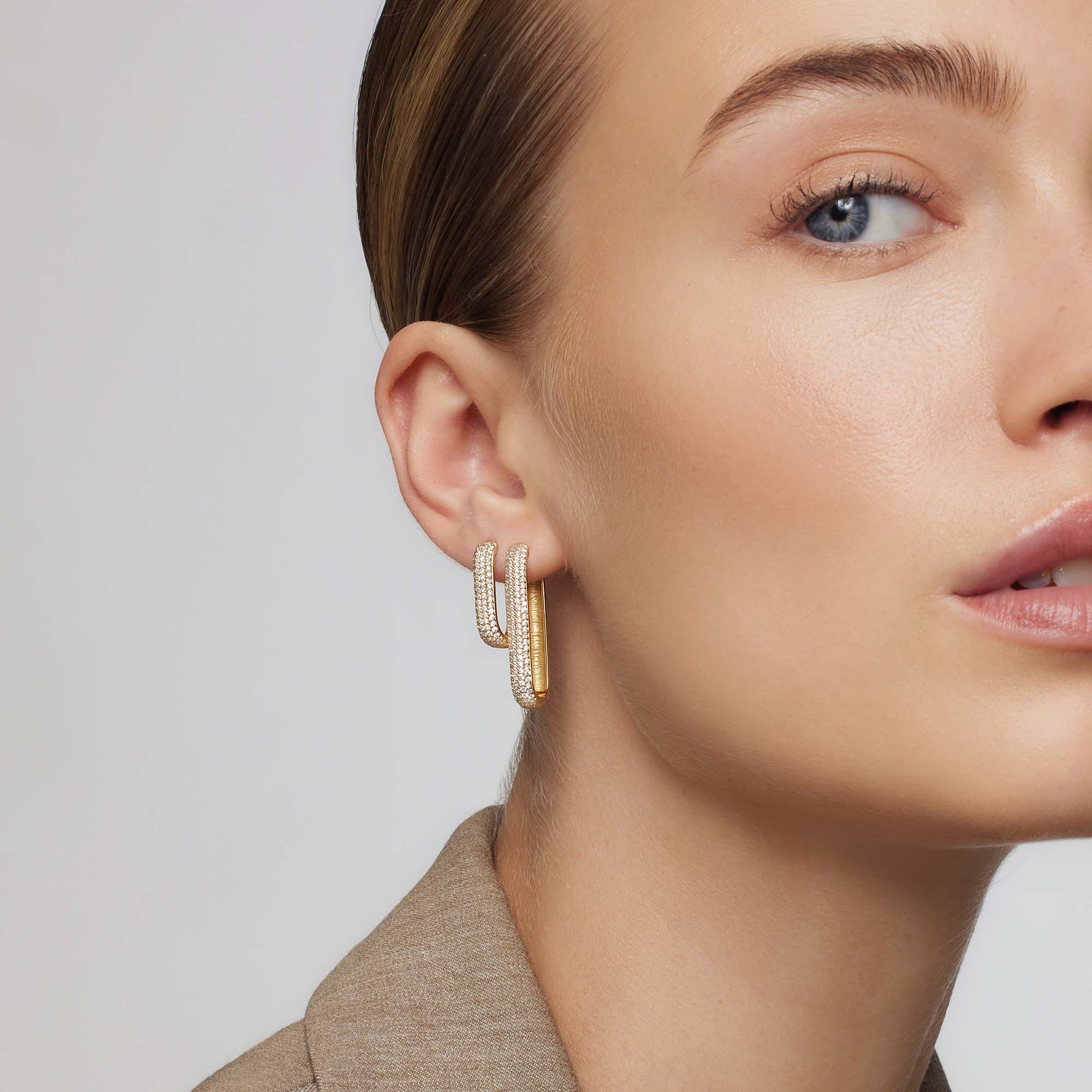 Icon Pavé Earrings | Gold