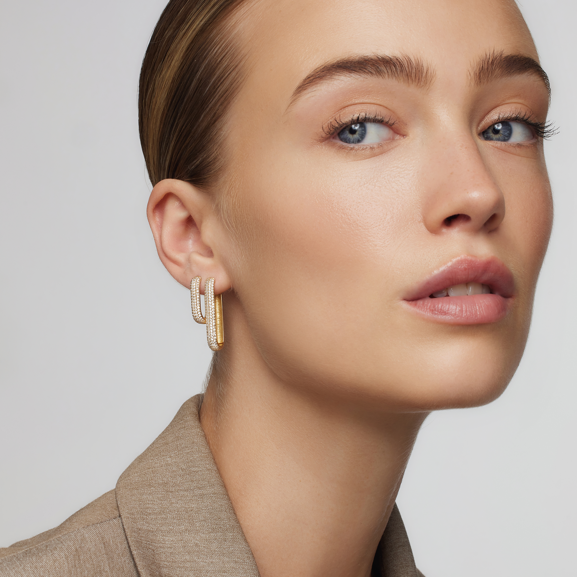 Icon Pavé Earrings | Gold