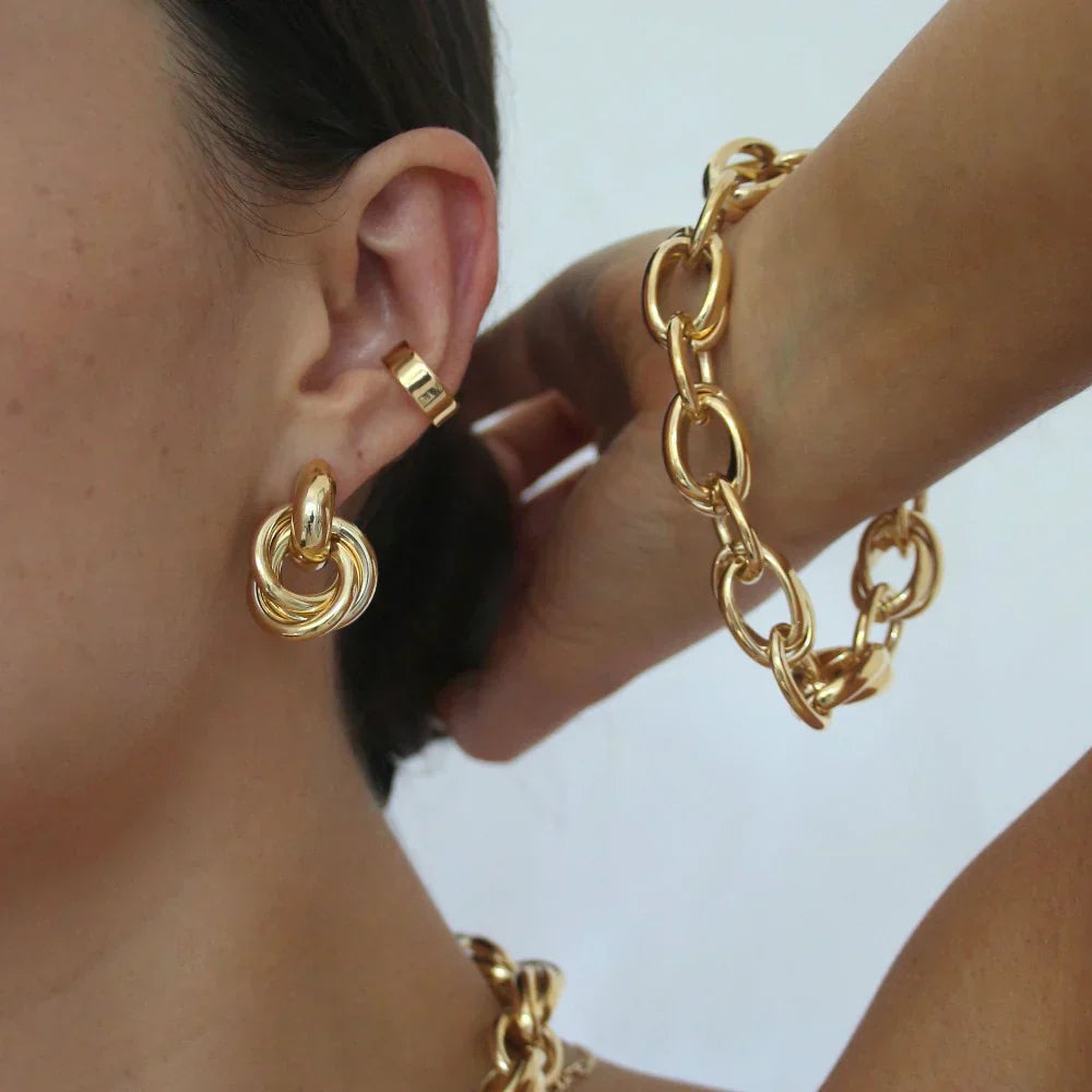 Intertwined Statement Earrings | Gold