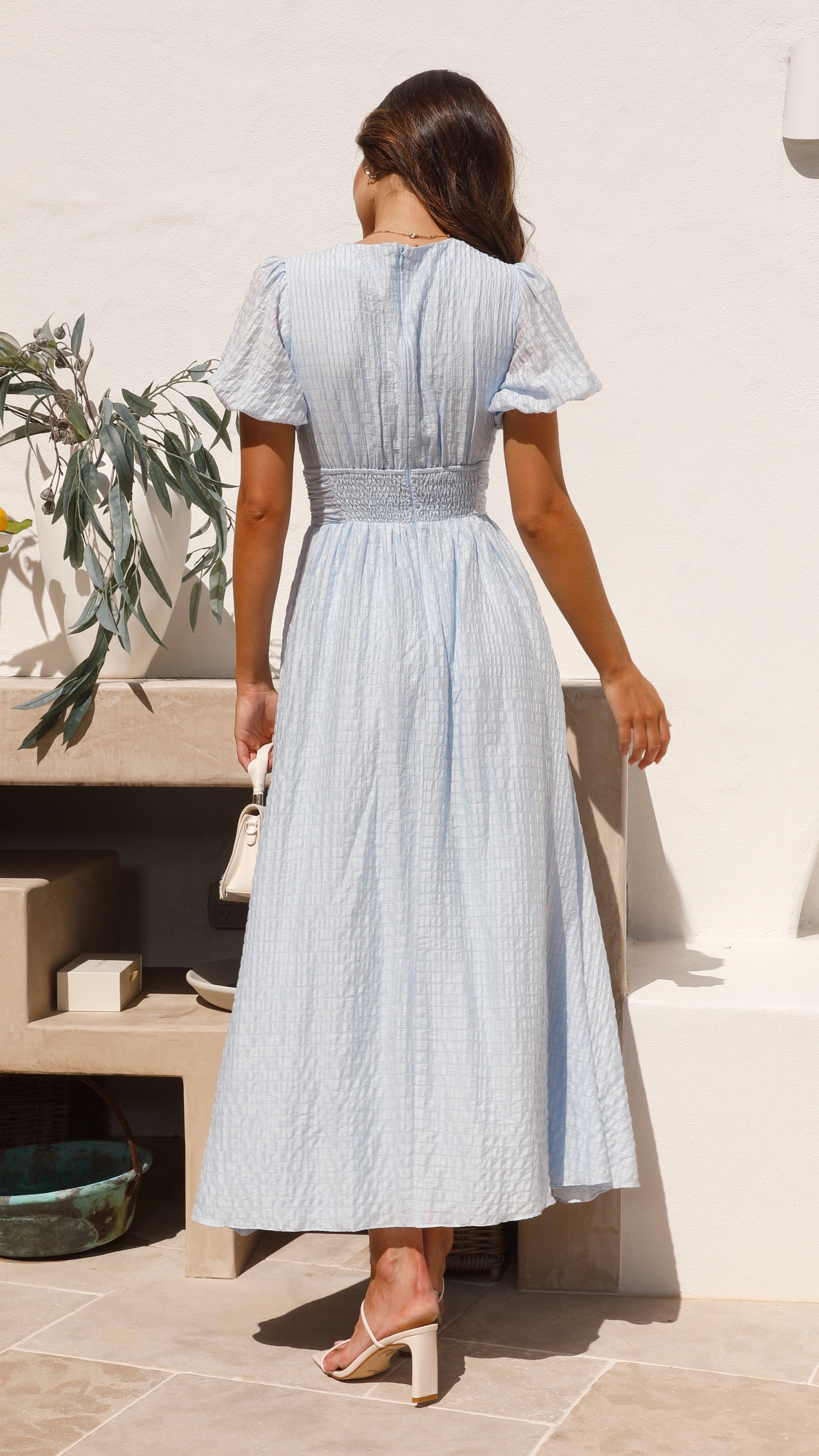 Women's Elegant Maxi Dress with Button Front and Flowing Sleeves