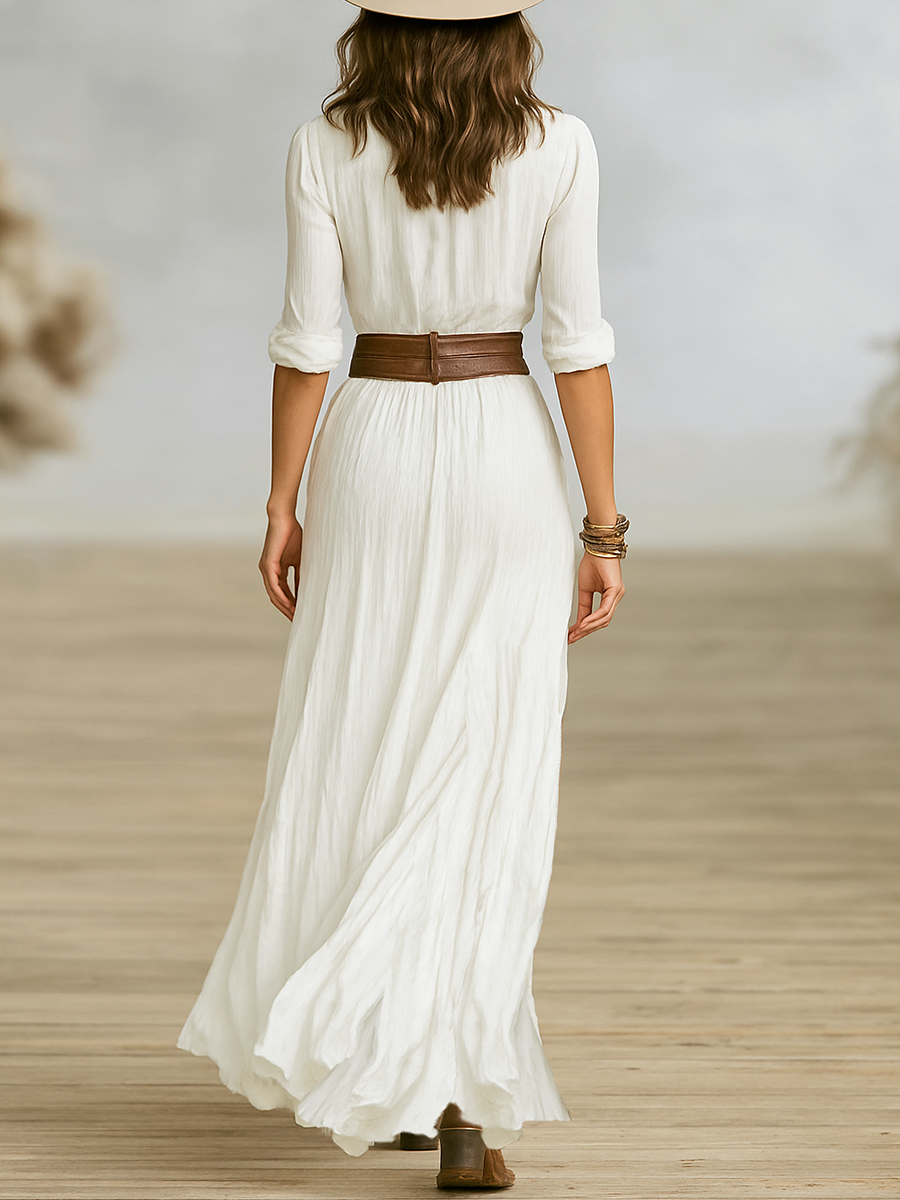 Alba | Maxi Long Dress with Included Belt