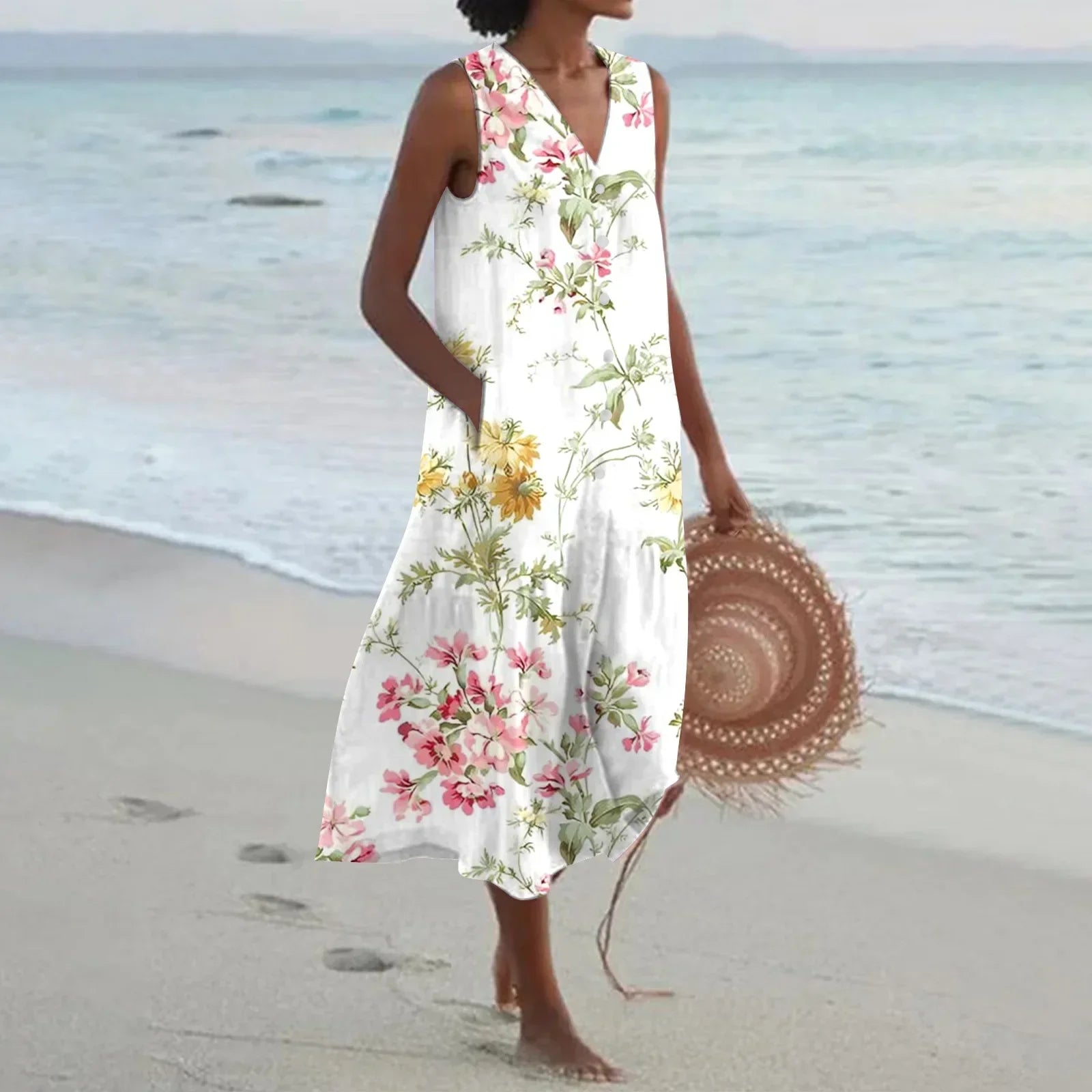 Giulia | Floral A-Line Long Summer Dress