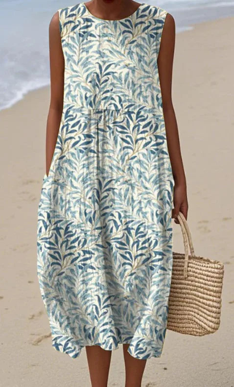 Adelina | Floral Patterned Patchwork Summer Maxi Dress