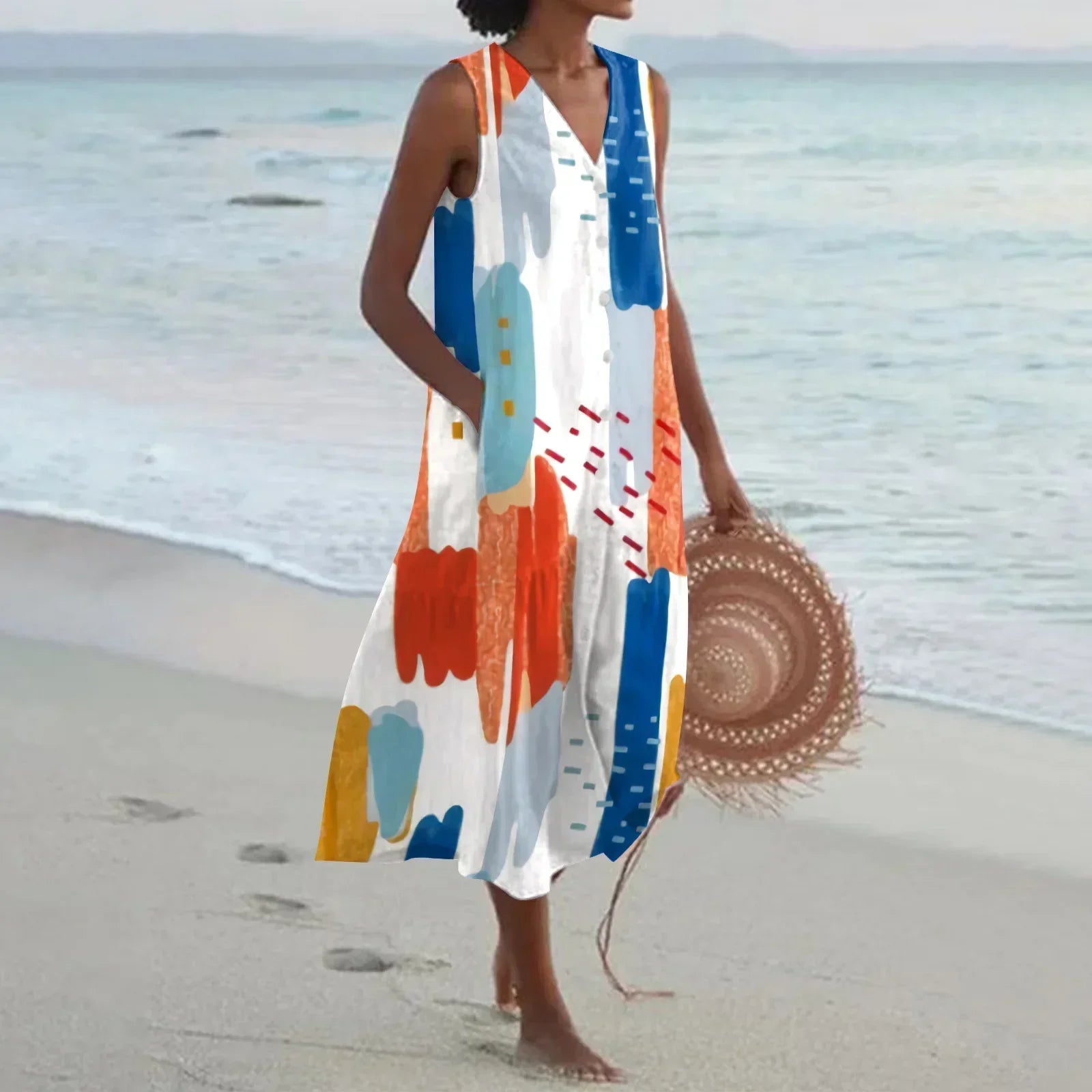 Giulia Floral Print Flared Maxi Dress
