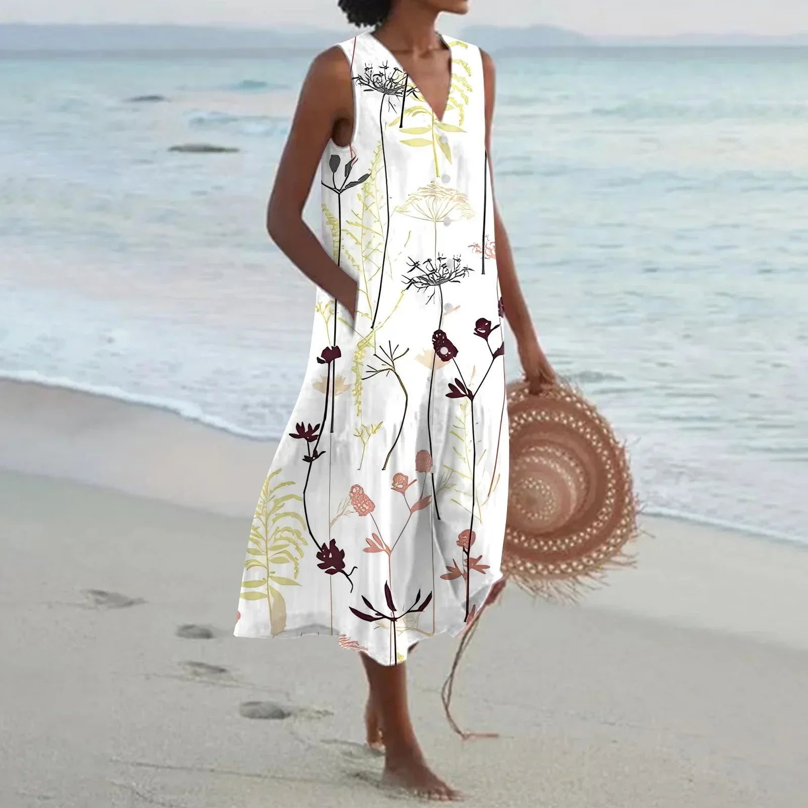 Giulia | Floral A-Line Long Summer Dress
