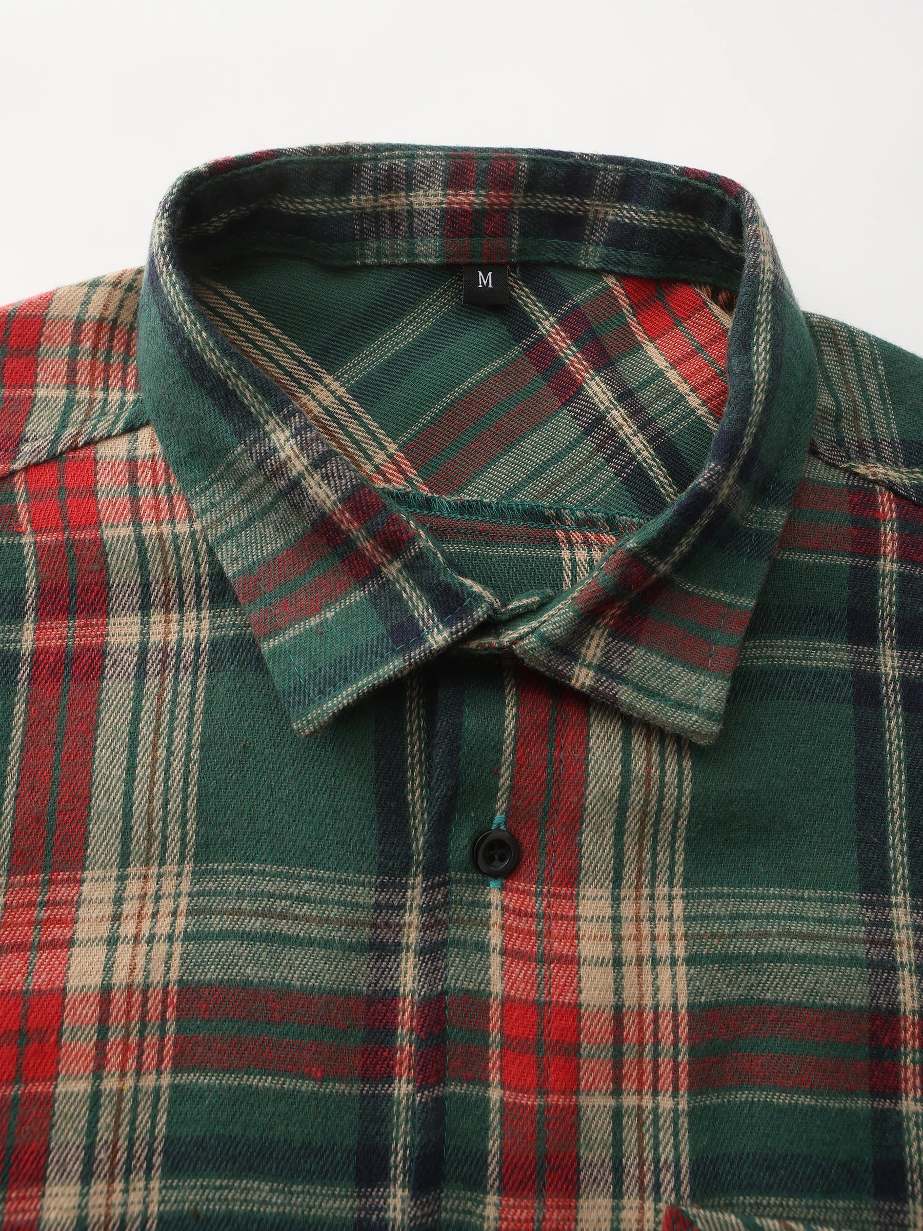 Men's Cotton Long-Sleeve Shirt with Front Pocket and Button Style