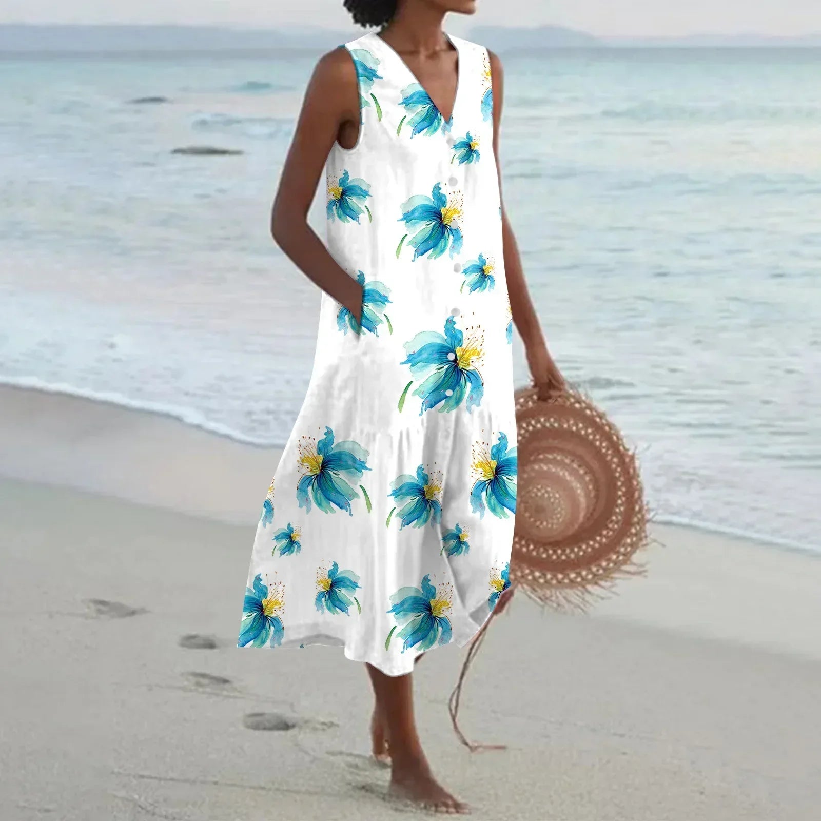 Giulia | Floral A-Line Long Summer Dress