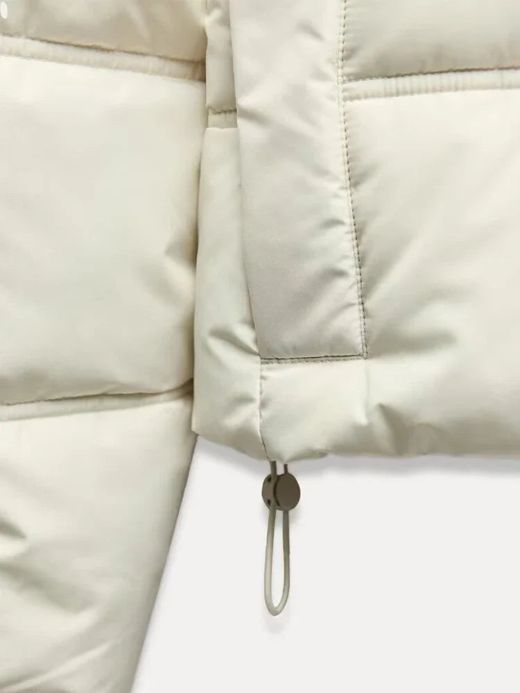 Women's Casual Hooded Puffer Jacket with Quilted Insulation