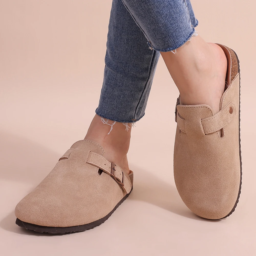 Leana Women's Sandals – Suede, Buckle and Comfortable Anatomical Sole