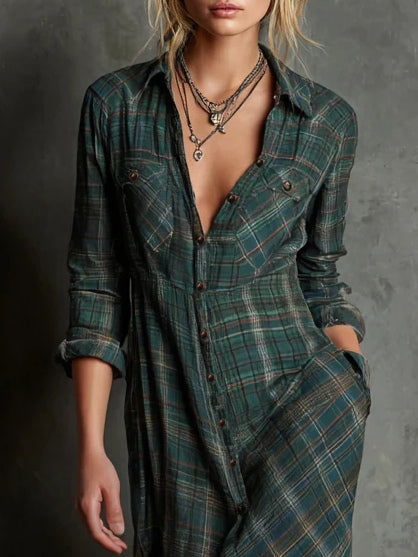 Soraya | Long Checkered Dress