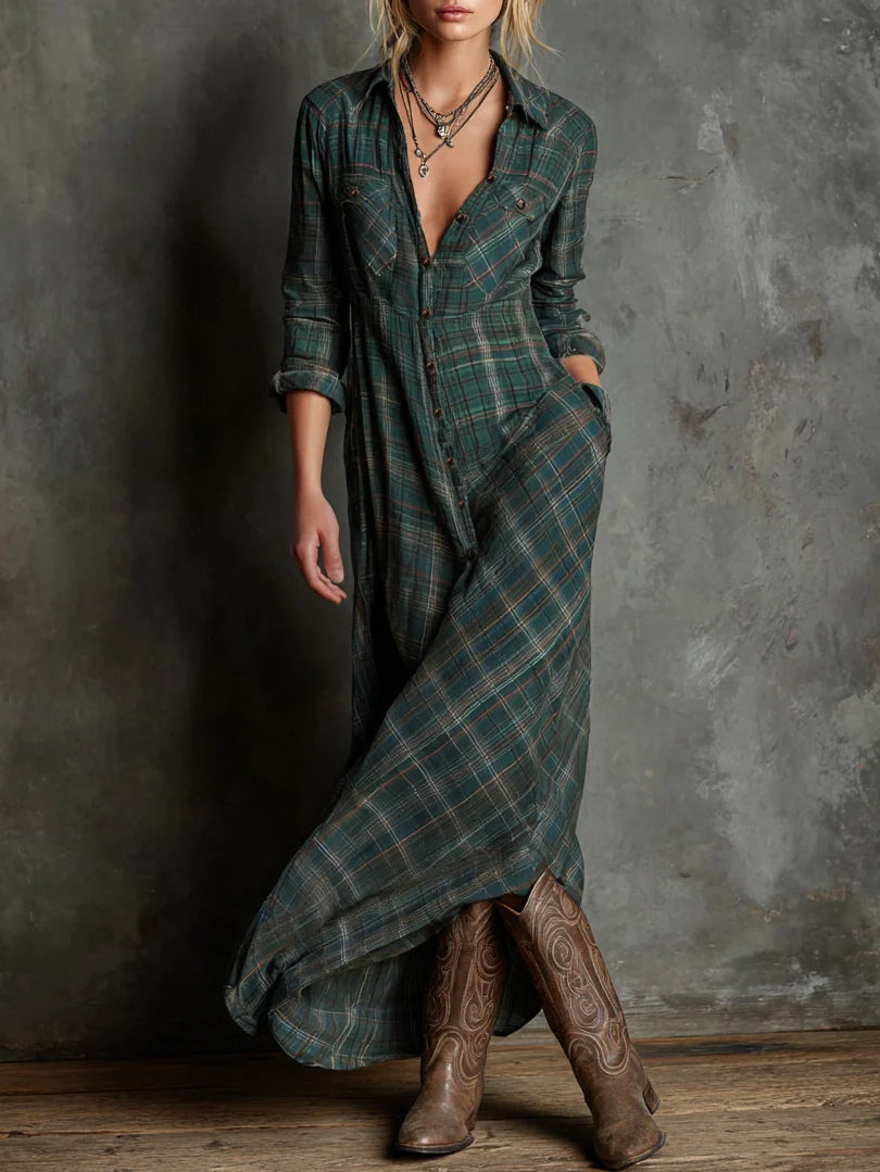 Soraya | Long Checkered Dress
