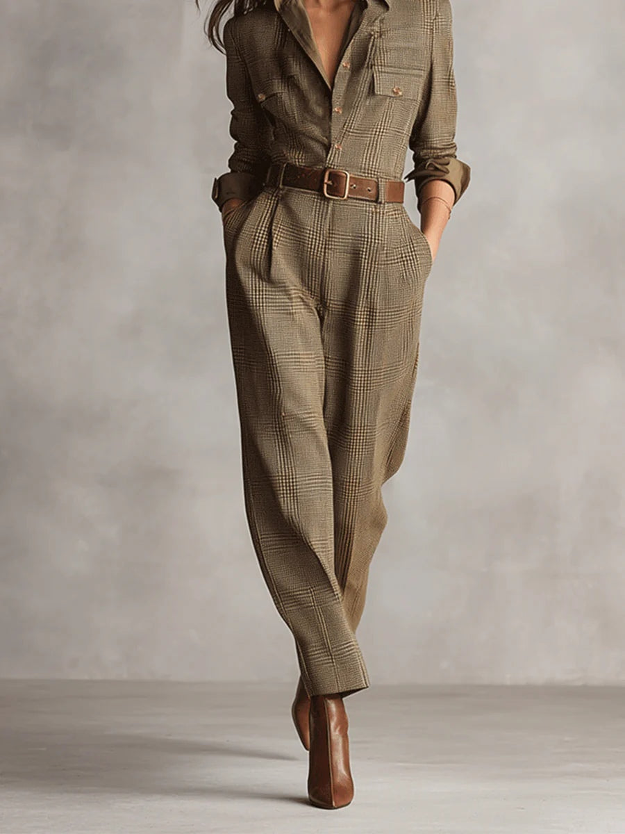 Rocío | Sophisticated Check Jumpsuit
