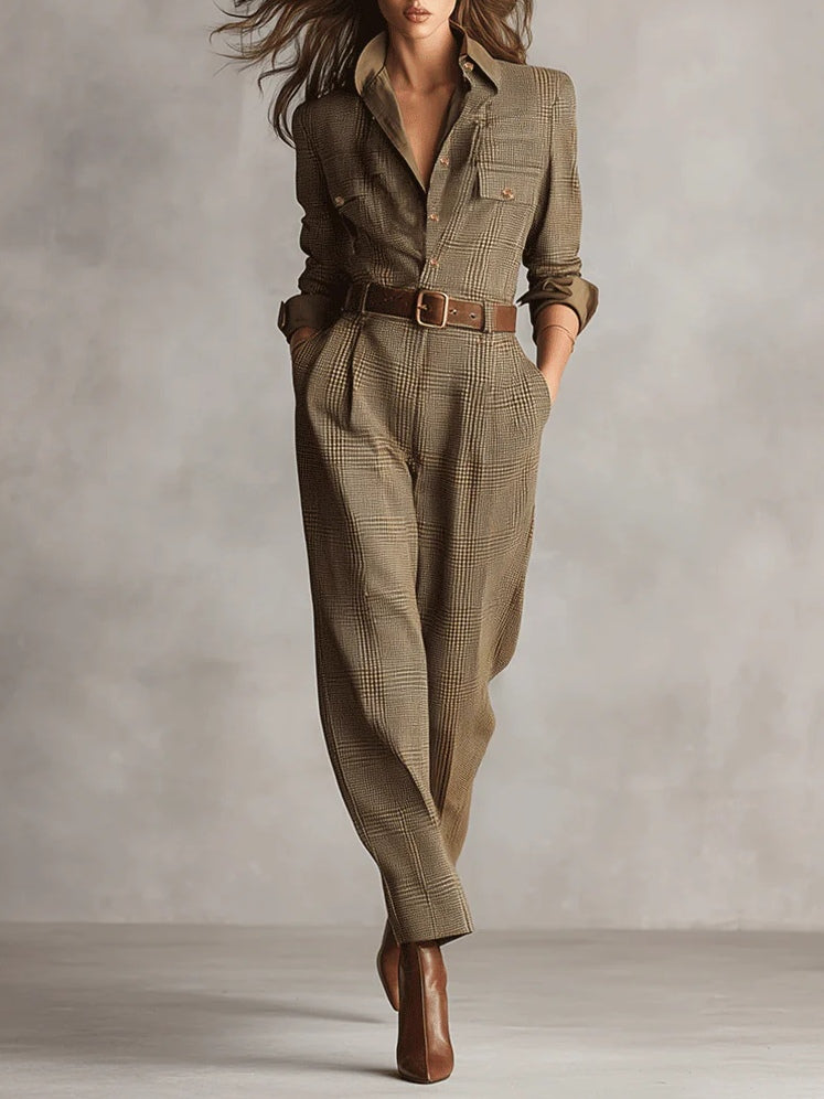 Rocío | Sophisticated Check Jumpsuit