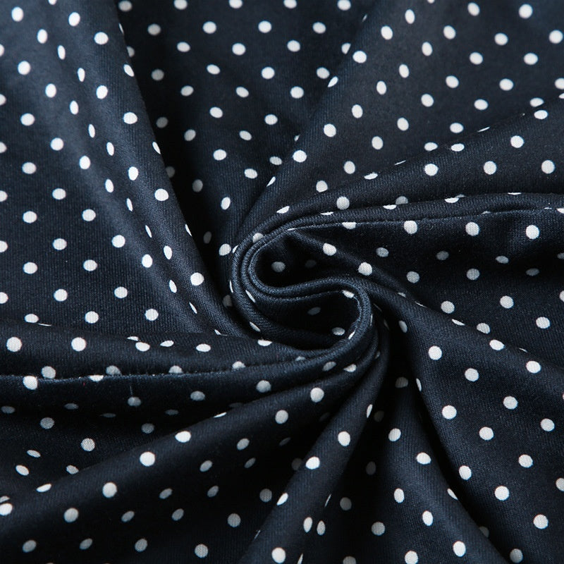Women's Sleeveless Polka Dot Mini Dress with Fitted Waist