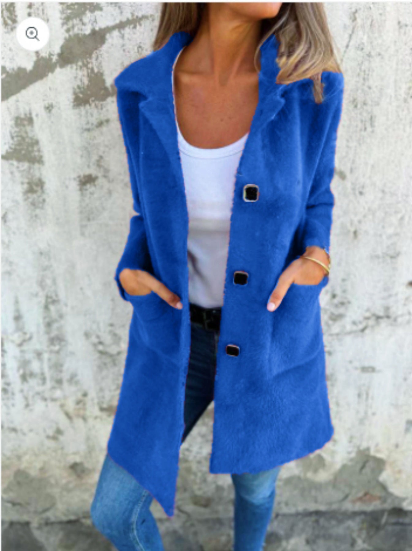 MARCE | Casual single-button coat in thick fabric with lapels