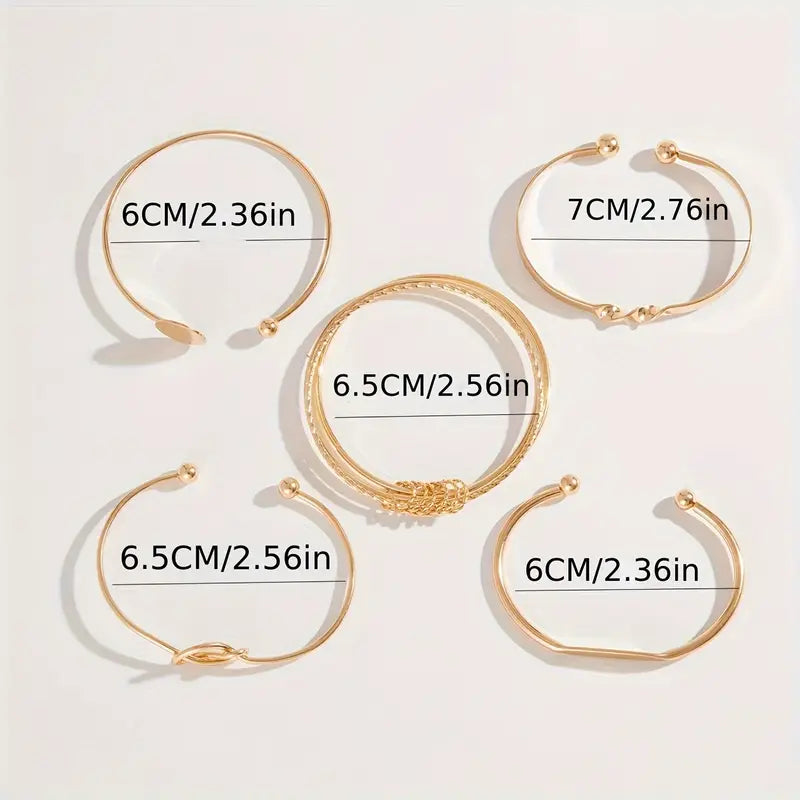 Elegance Knotted Bracelet Set | Gold