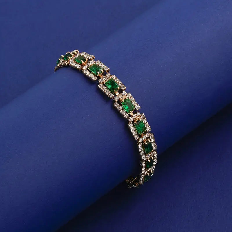 Emerald Green Statement Bracelet | Gold