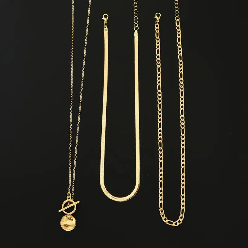 Layered necklace with textured pieces Savira | Gold