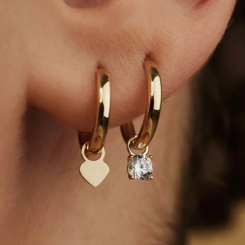 Hoop earrings with Moonstone | Gold
