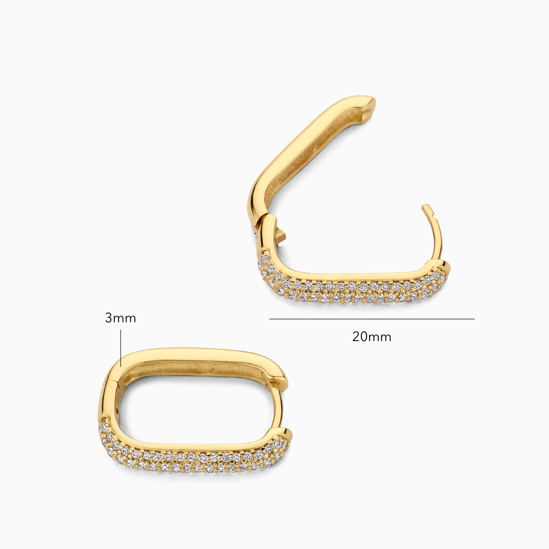 Icon Pavé Earrings | Gold