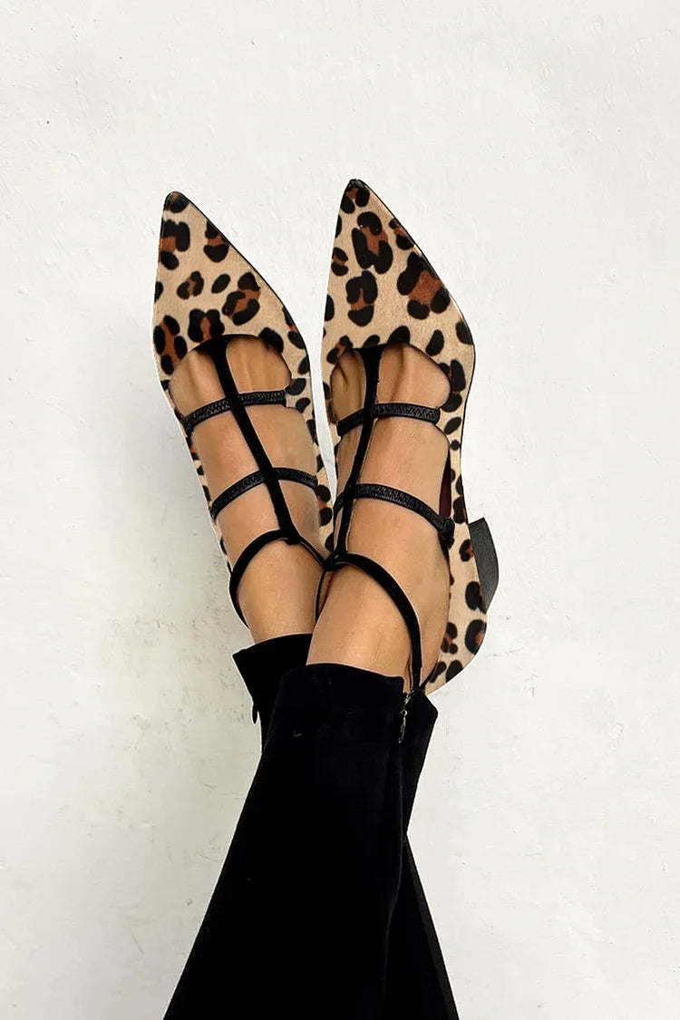Ana - Animal Print Ballerinas with Fine Straps
