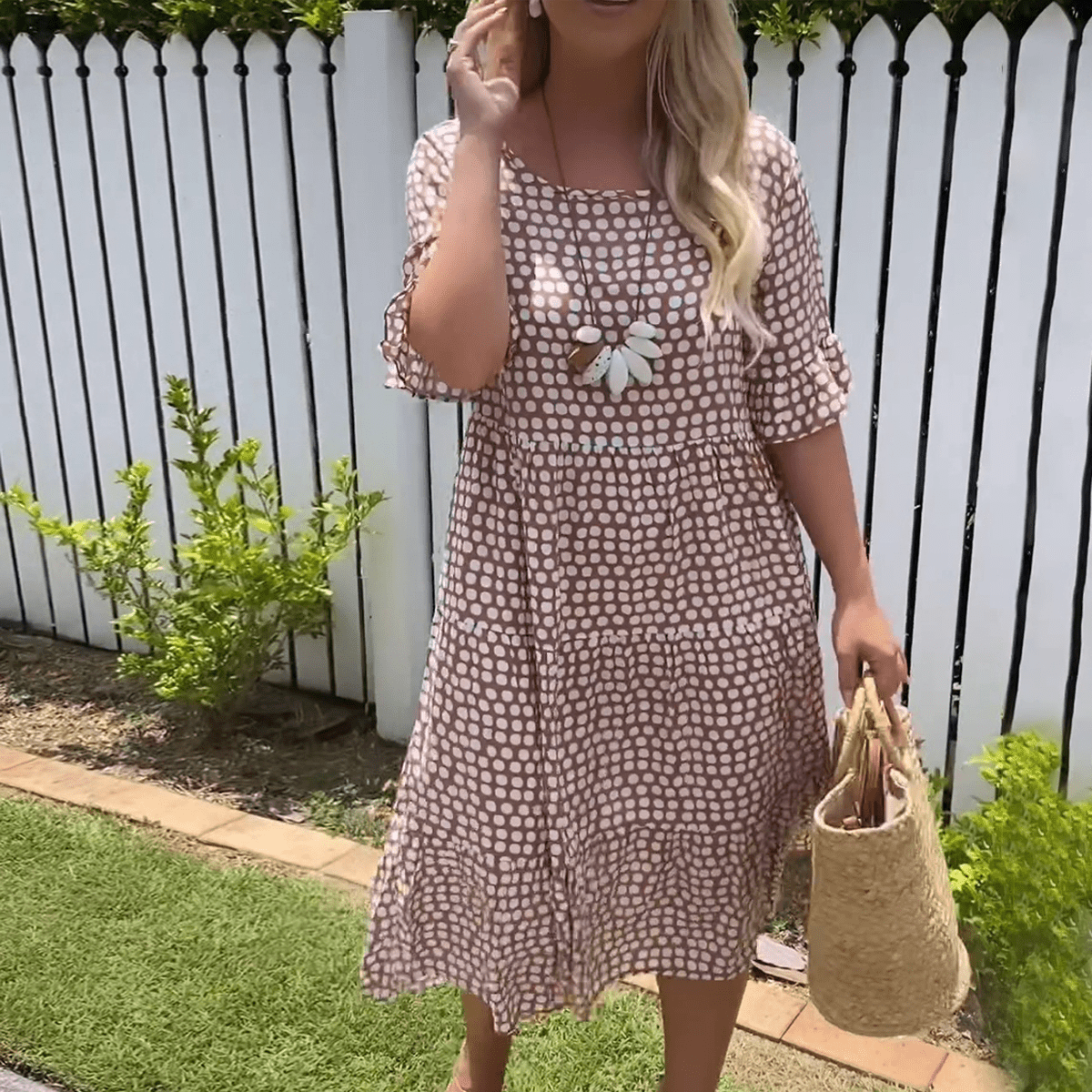 Zora | Sable Short Sleeve Midi Dress