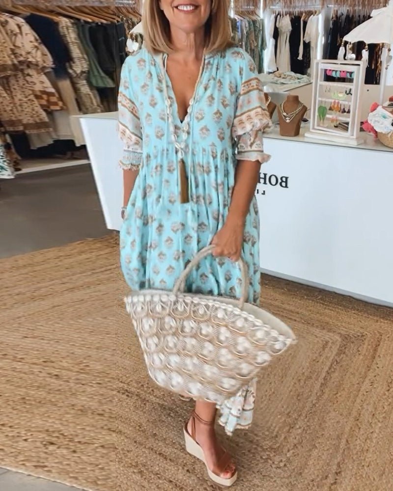 Mana | Stylish V-Neck Floral Dress