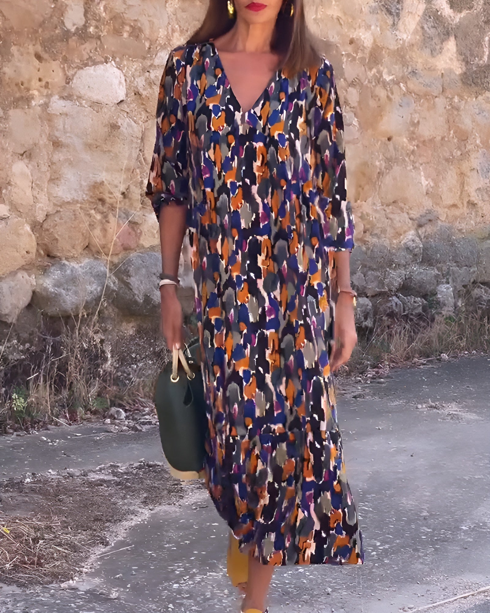 Natalia™ | V-Neck Retro Dress